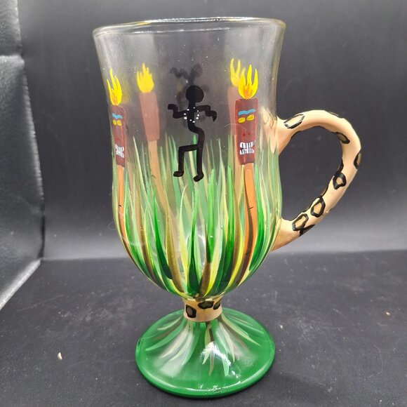 Lolita Tiki Torch Recipe Hand Painted Glass Mug - Picture 3 of 5